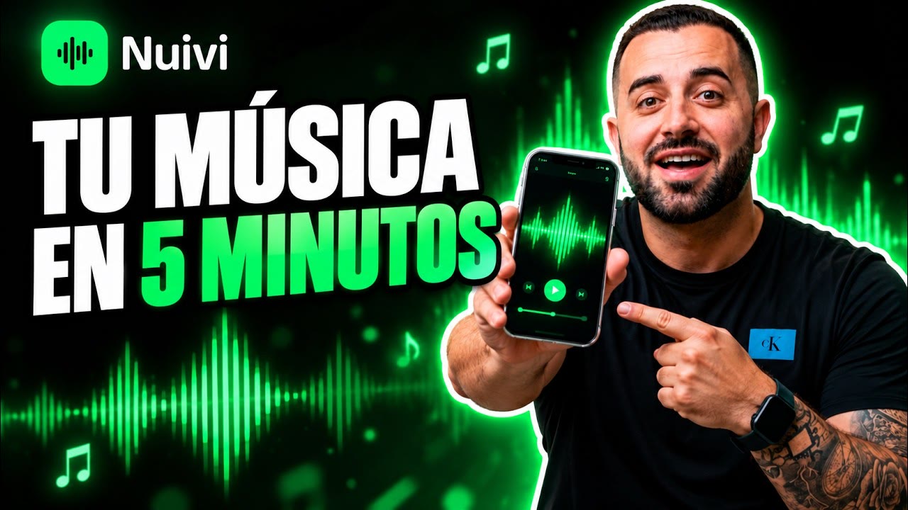 Portada del video: tu música en 5 minutos con NUIVI en el teléfono
